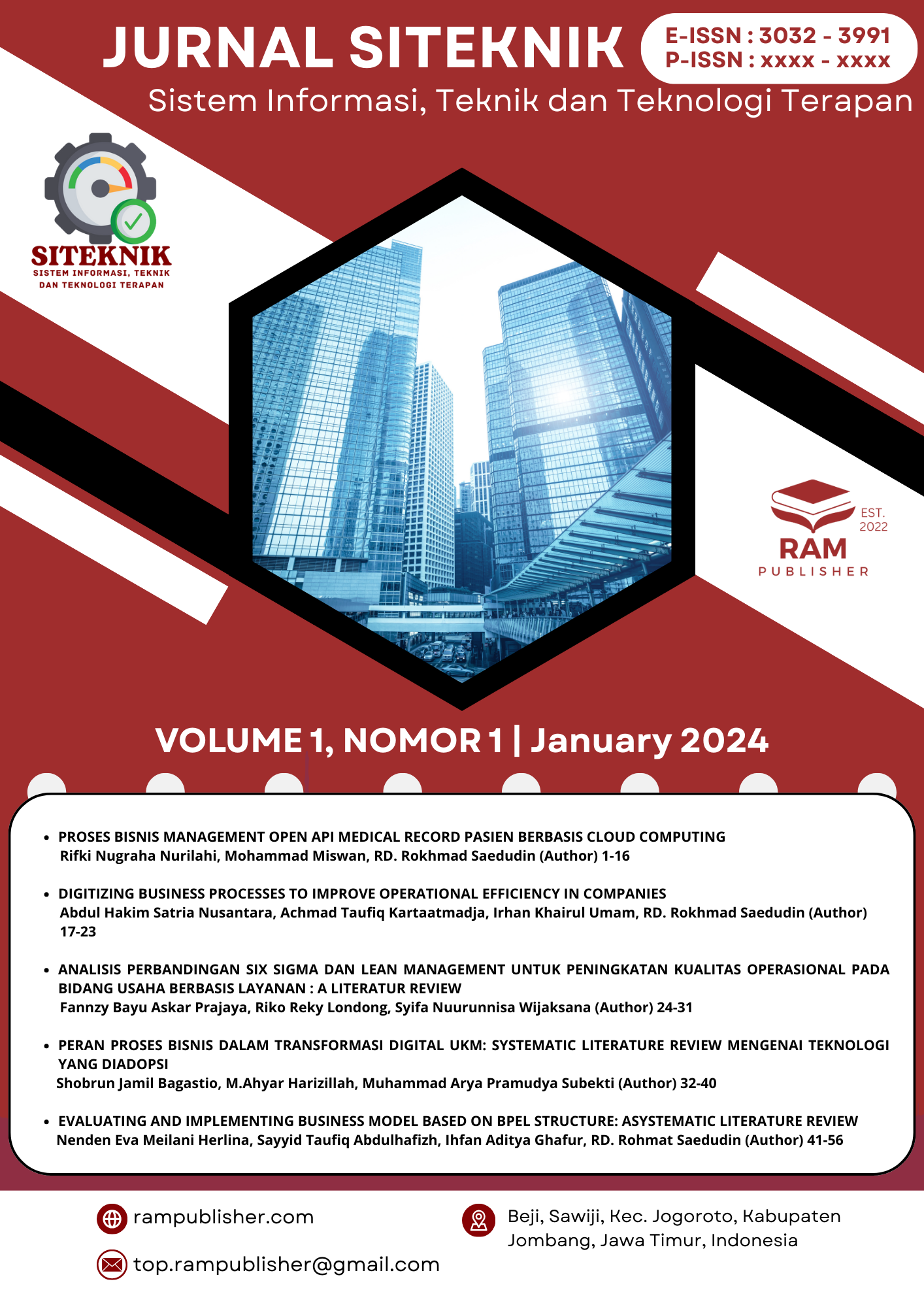 SITEKNIK journal edition Vol.1, No.1 January 2024